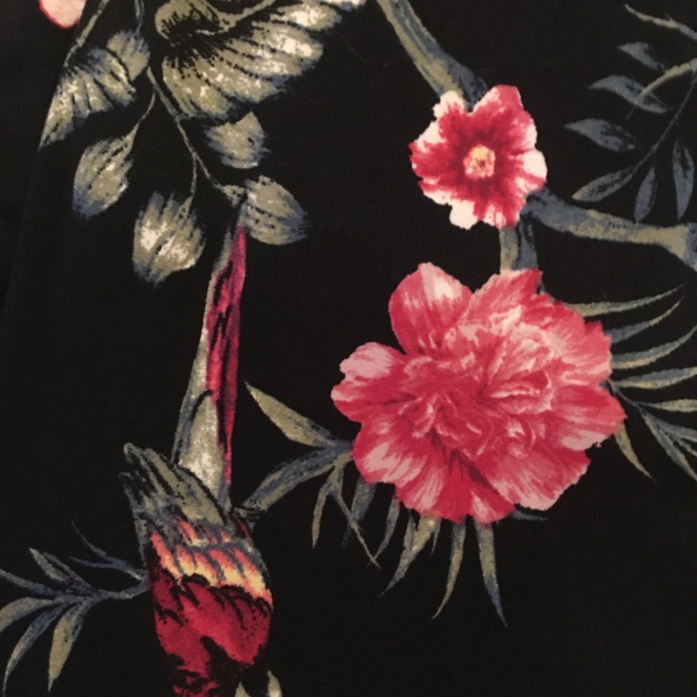 French Laundry Black Floral Swing Dress with Pink Blooms - Picture 9 of 9
